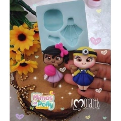Molde Boneca Fofa Amoarts-Boneca para aplique-apliques