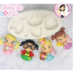 Molde Silicone menina primavera, Arte da Cris Revendedor aut .Aplique na internet