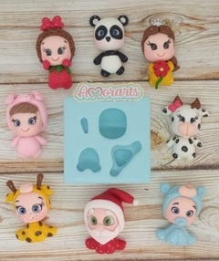 Molde silicone multi apliques Amorarts-Aplique-boneca-bonecos-bichinhos-universal-lembracinhas - comprar online