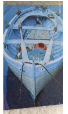 Guardanapo Barco Azul para Decoupage peças mdf 33x33cm ( Guardanapos )