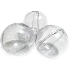 Esfera acrílica 6,5 cm de diametro - Bola de Acrílico Transparente com 3 unidades