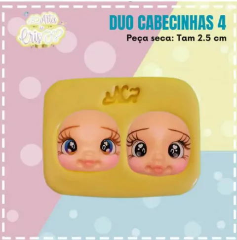 MOLDE DUO CABECINHAS 4 Artes da Cris , revendedor autorizado