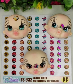 Cartela Olhos Resinados FFS 632 PP Mistos Fer Simoes