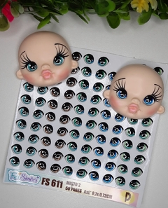Cartela Olhos Resinados FFS 611 Mistos PP Fer Simoes - comprar online
