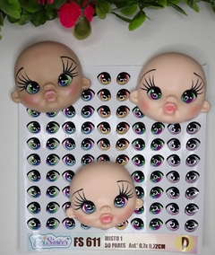 Cartela Olhos Resinados FFS 611 Mistos PP Fer Simoes