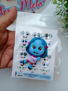 Cartela de Olhos DIVERTIDAMENTE ALEGRIA, NOJINHO,INVEJA - com 18 unidades- Atelie Adriartes