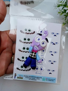 Cartela de Olhos Divertidamente ANSIEDADE, MEDO,TÉDIO - com 15 unidades - Tamanho Variados- Atelie Adriartes na internet