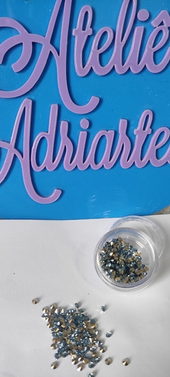Strass Resina cristal Azul - 2 MM ( Cristais ) - Atelier Adriartes