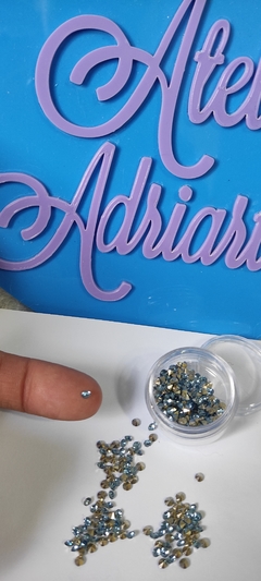 Strass Resina cristal Azul - 2 MM ( Cristais )