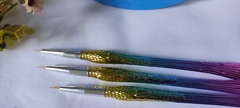 Kit com 3 Pinceis filete Pavão(Pincel)