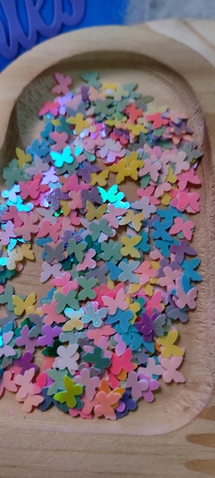Borboletas Paete com 5 GRAMAS - Aprox 525 Peças (Charminho, apliques) - Atelier Adriartes