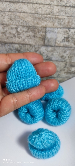 Mini Touca/Gorro de Tricô-(Touca,Toucas,Touquinhas) - Atelier Adriartes