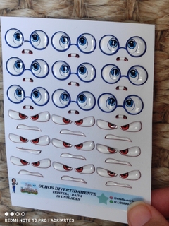 Cartela de Olhos e boca Divertidamente TRISTEZA E RAIVA- com 18 unidades- Atelie Adriartes - comprar online