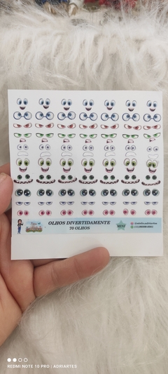 Cartela de Olhos e bocas Mini DIVERTIDAMENTE -com 70 unidades Diversos- Atelie Adriartes - Atelier Adriartes