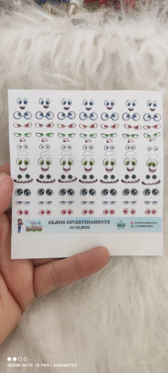 Cartela de Olhos e bocas Mini DIVERTIDAMENTE -com 70 unidades Diversos- Atelie Adriartes - Atelier Adriartes