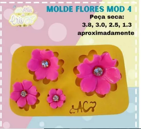 MOLDE FLORES MOD 4Arte da Cris
