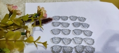 Óculos apliques em Eva diversos P c/ glitter c.10