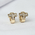 Par de Brincos Argola Cruz Cravejada em Zircônia - Banhada a Ouro 18k - comprar online