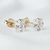 Par de Brincos Pedra de Zircônia Quadrada - 6mmx6mm - Banhada a Ouro 18k na internet