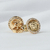 Par de Brincos Redondo Medusa Cravejado - Banhado a Ouro 18K - loja online