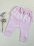 Calça bebê rosa, em algodão egípcio com babadinho e laço, P e M. - comprar online