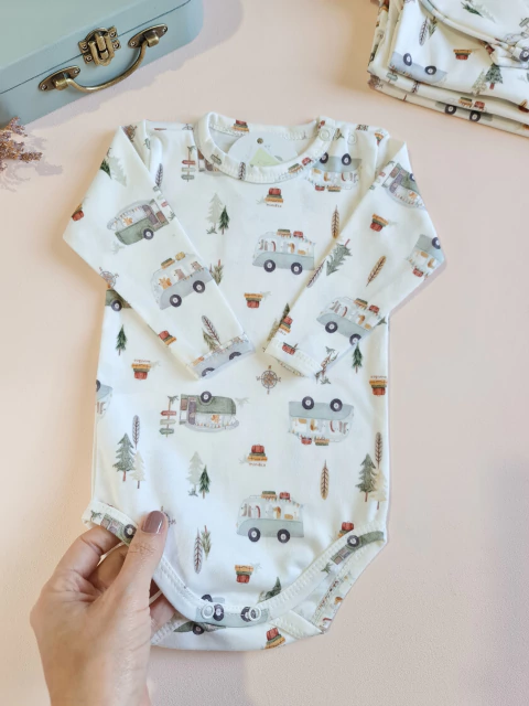 Body bebê manga longa em algodão egípcio | Pequeno Aventureiro - P ao G - comprar online