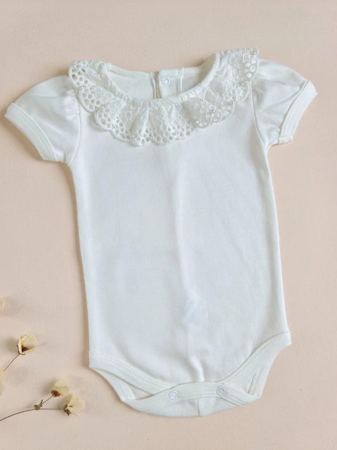 Body Bebê Gola Laise Francesa Offwhite | P ao G - comprar online