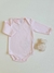 Body básico bebê, manga longa, algodão - rosa