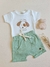 Conjunto bebê body em algodão egípcio e short | Amigo pet - M ao GG