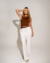 Blusa decote canoa marrom - loja online