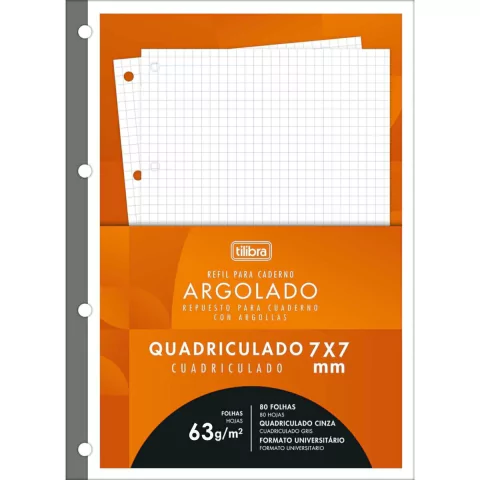 Bloco Quadriculado Para Caderno Argolado Académie 80 Folhas