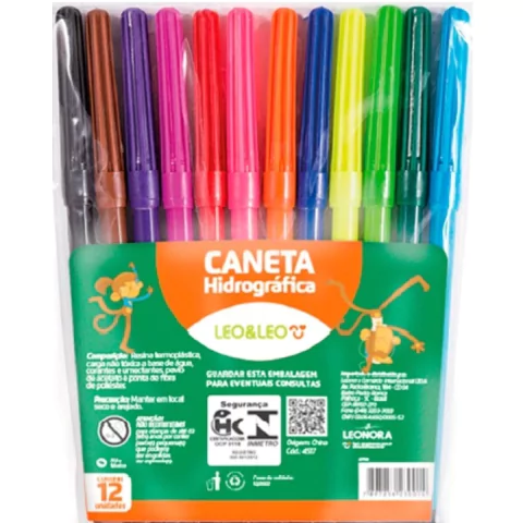Canetinha Hidrográfica Leo&Leo 12 Cores