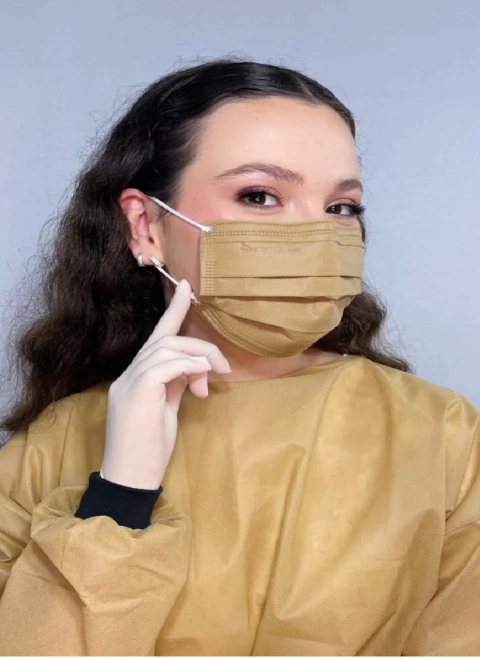 Kit Máscara Bege Dourado 