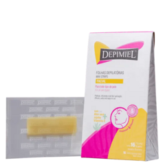 Folhas Para Depilação Facial Depimiel 18cm X 9cm 16 Unidades