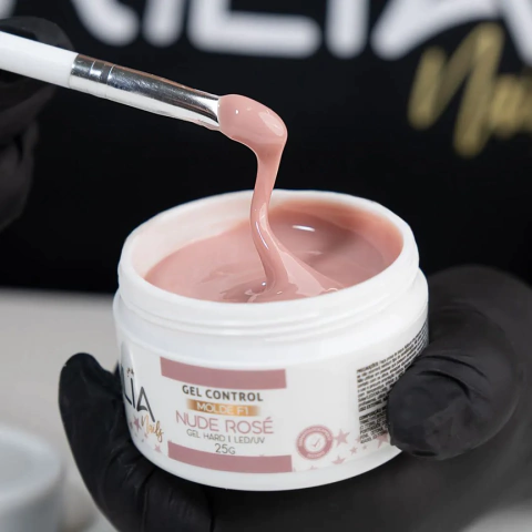 Gel Control Nude Rose Molde F1 - Brilia Nails Pote 25gr