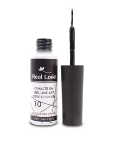 ESMALTE EM GEL FINO SPIDER PRETO - REAL LOVE 10ML