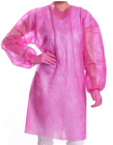 Avental TNT Manga Longa - Rosa