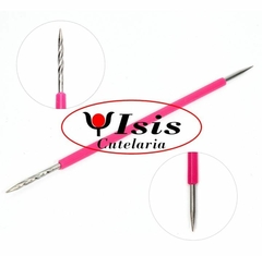 Bastão de Inox C/Silicone Rosa