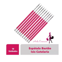 Kit c/10 Palito Bastão Ísis Cutelaria Esterelizável de Inox