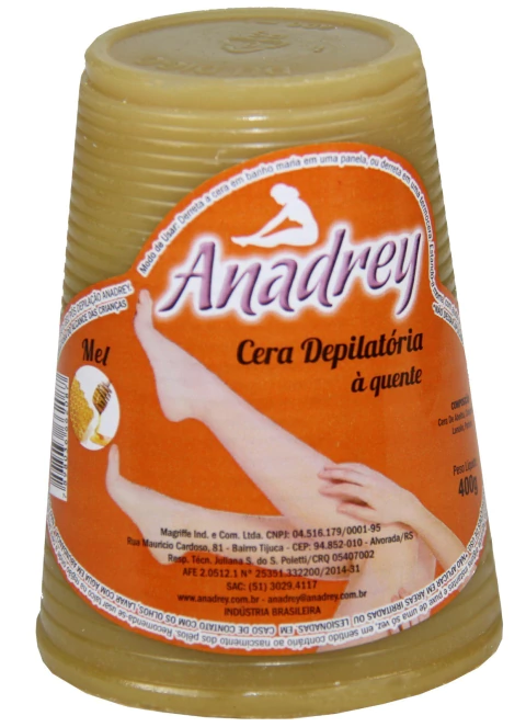 Cera Depilatoria á quente Anadrey - Mel 400 Gr.