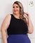 Cropped Regata em malha canelada Plus Size Rose na internet