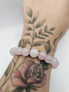 Pulseira de quartzo rosa