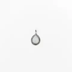 Pingente de Pedra da Lua em Gota em prata