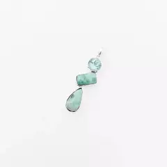 Pingente em prata Larimar e topázio azul - comprar online