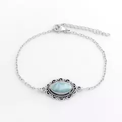 Pulseira em prata de Larimar - 19cm