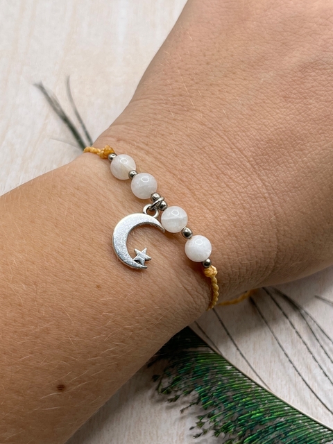 Pulseira com pedra da lua natural