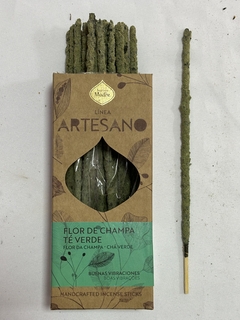 Incenso unitário flor de champa e chá verde - sagrada madre