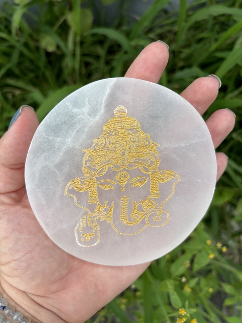 Placa de selenita Ganesha