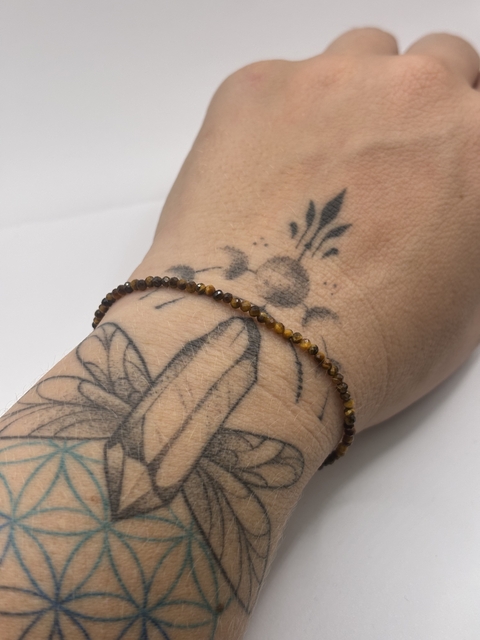 Pulseira de pedras multifacetada olho de tigre - comprar online
