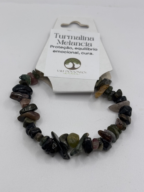 Pulseira cascalho turmalina melancia - comprar online